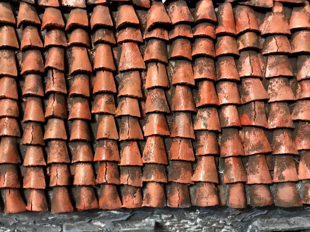 pittura del tetto in coppi per rudere di campagna